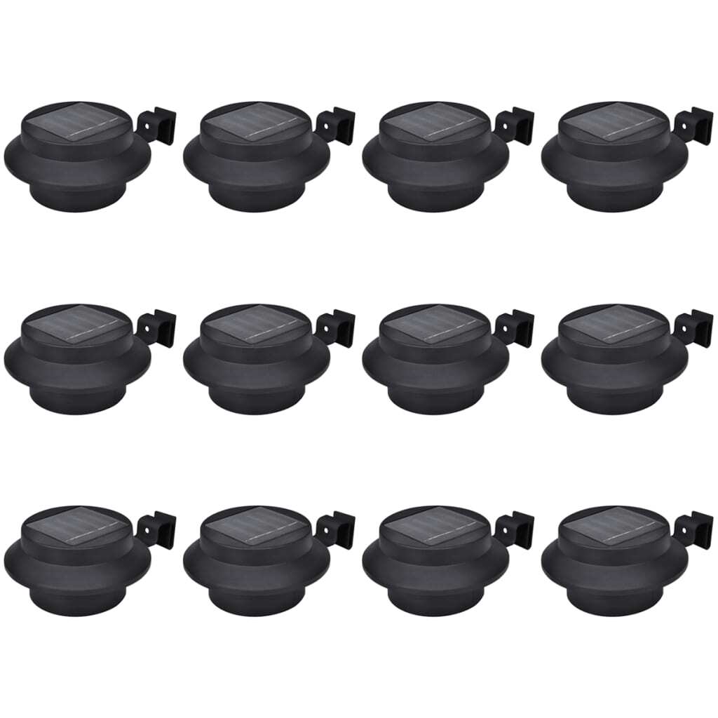 AX 12 Lampade Solari 3Led 12 Supporti Luci LED Nero Sentieri 12x6.35cm 0k 277122