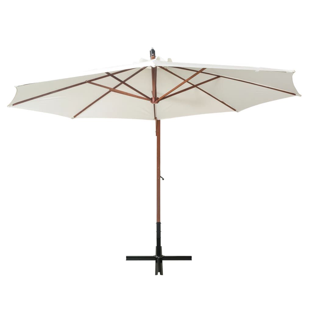 AX Ombrellone Bambù H290cm ø350cm 8Stecche Base Croce Parasole Giardino 42966