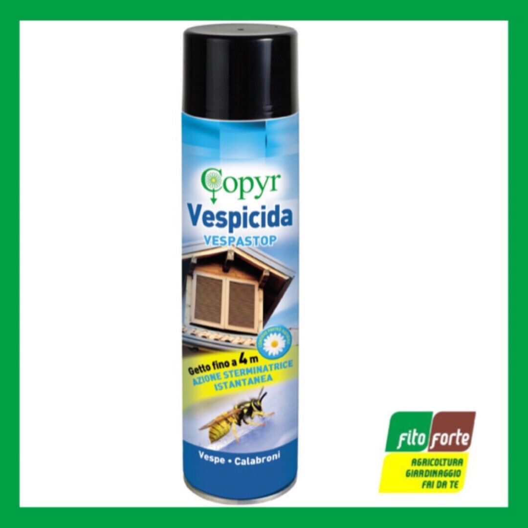 VESPICIDA INSETTICIDA VESPE CALABRONI GETTO 4 METRI SPRAY NIDI 600 ML VESPASTOP