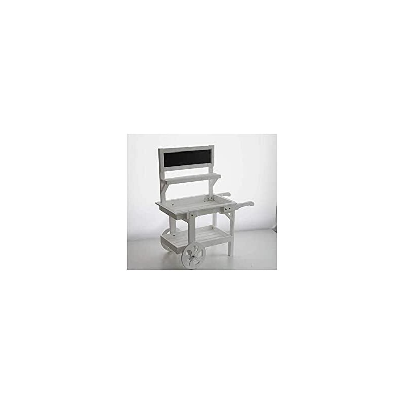 CARRETTO PORTA PIANTE IN LEGNO BIANCO CON LAVAGNA 112 X 58.8 X H143.5 CM