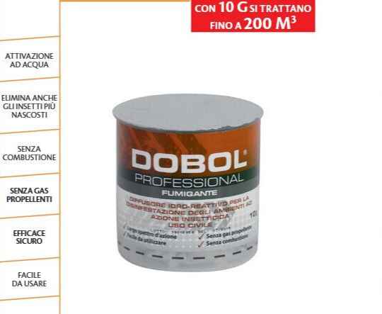 Insetticida per la disifestazione di ambienti interni DOBOL FUMIGANTE
