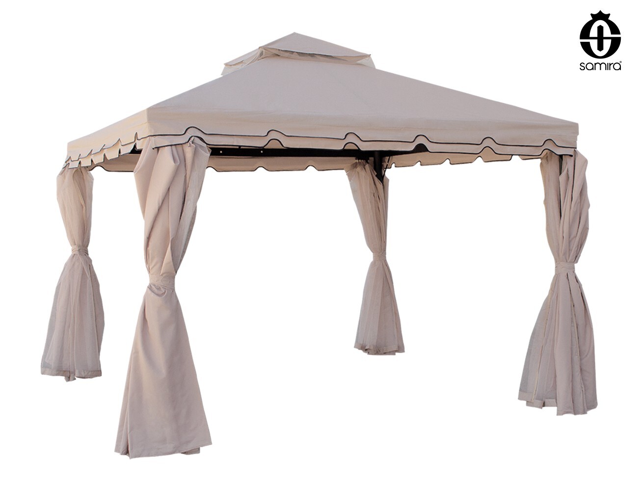 Gazebo Da Giardino 3x3 Con Zanzariera Mod. Santiago