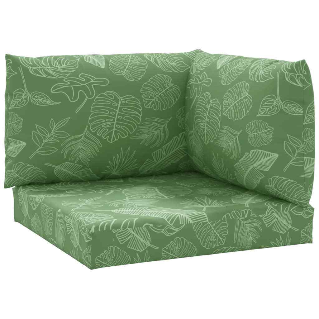 AX 3 Cuscini Pallet Fantasia Foglie Laterale Ottomana Schienale Giardino 361789
