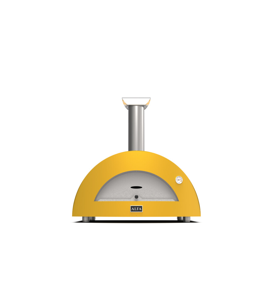 FORNO PIZZA A LEGNA ALFA "MODERNO" COLORE GIALLO 3 PIZZE