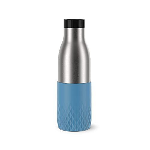 Emsa Botella Bludrop Sleeve N31107, 0,5 litros, 100 % hermética, cierre Quick-Pr