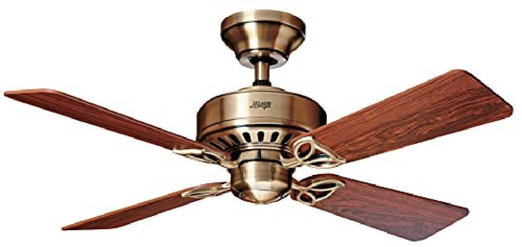 HUNTER FAN Ceiling Fan Bayport 107 cm Indoor, and Pull chain, Antique Brass, 4 R