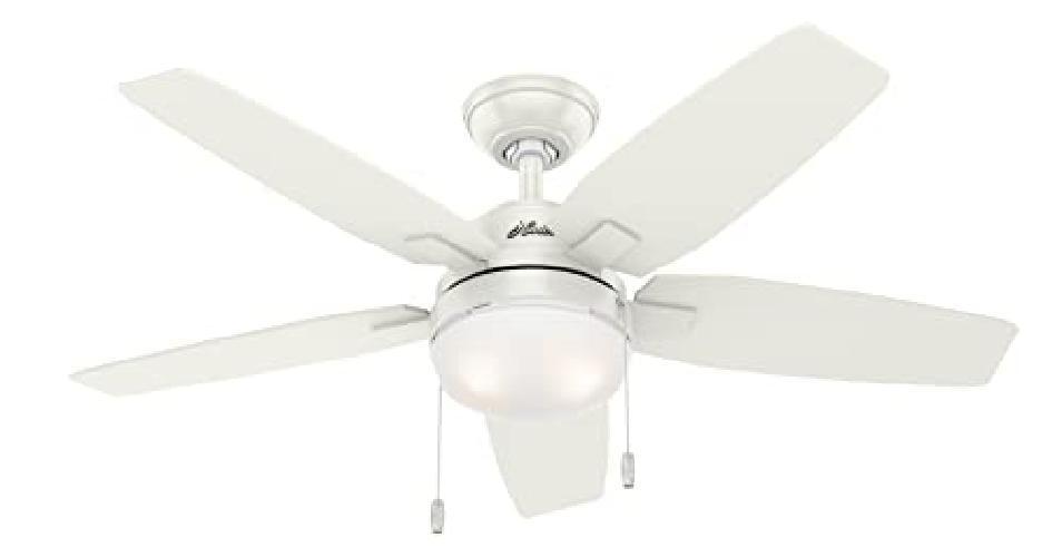 HUNTER FAN Ceiling Fan Arcot 117 cm Indoor, with light and Pull chain, Fresh Whi