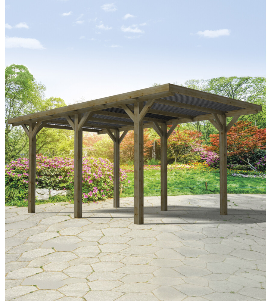 CARPORT SINGOLO DA ESTERNO, 304X512 CM - SENZA COPERTURA
