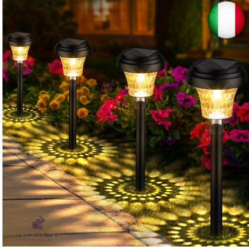 FOMYHEARD 8 Pezzi Luci da Esterno Giardino Solari, Lampade Solari da Giardino
