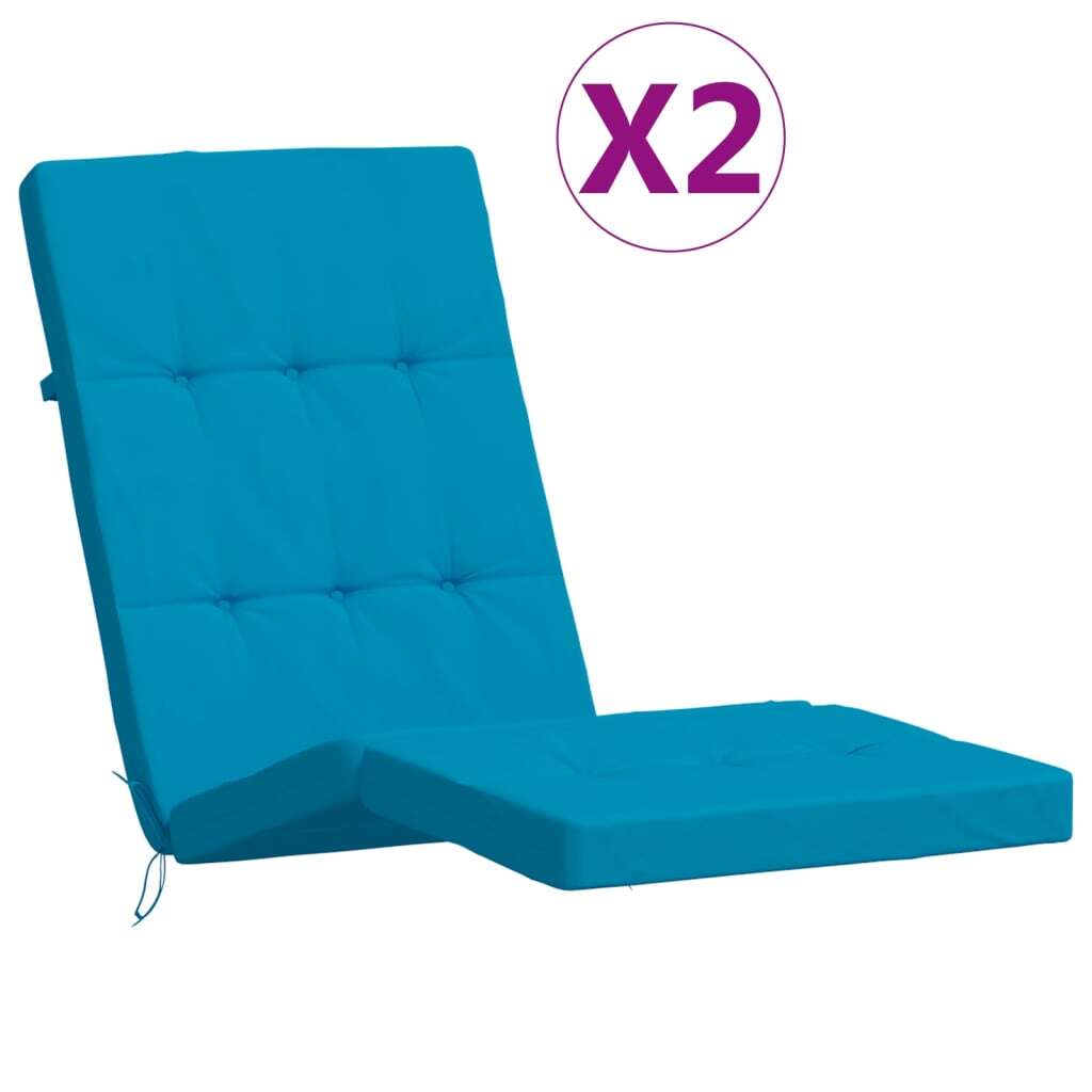 AX 2 Cuscini Sedia Sdraio Azzurro 180x55x7cm Seduta Cinghia Garden Casa + 361988