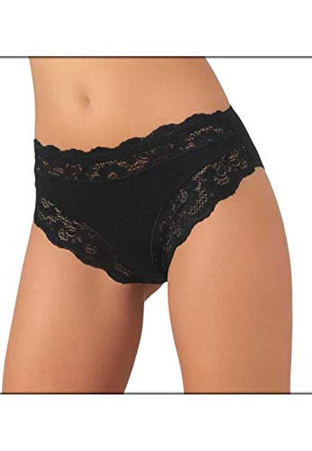 Jadea Slip Donna Art. 742 6 Pezzi In Cotone Modal (Nero, 5)