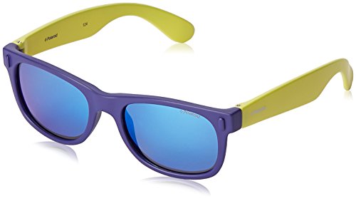 Polaroid P0115 Jy Udf, Occhiali Da Sole Unisex - Bambini, Multicolore (Blu/Lime), 46