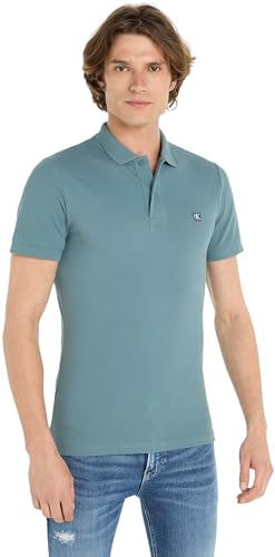 Calvin Klein Jeans Ck Embro Badge Slim Polo J30J325269 Maniche Corte, Blu (Goblin Blue), S Uomo