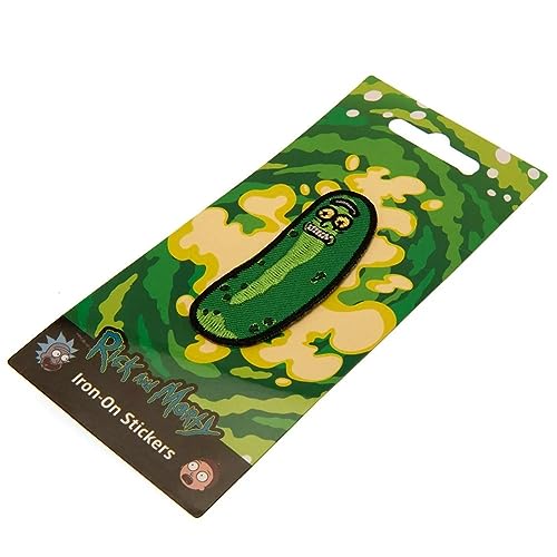 Rick And Morty Toppa Ricamata Pickle Rick Termoadesiva (Taglia Unica) (Verde), Verde, Taglia Unica