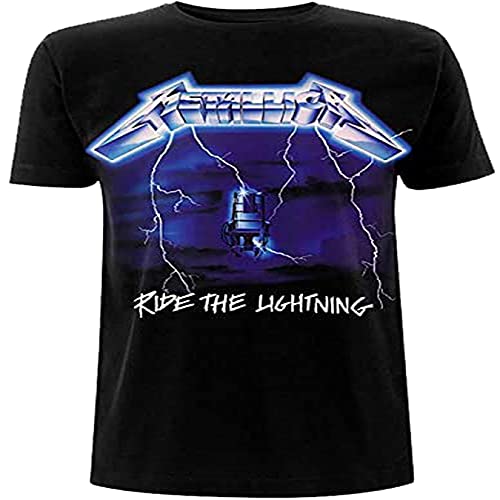 Metallica Ride The Lightning Uomo T-Shirt Nero L 100% Cotone Regular