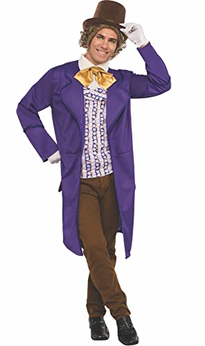 Rubie'S Willy Wonka E La Cioccolateria Deluxe Willy Wonka Costume Da Uomo, Multicolore, Taglia Unica, Multicolore, Taglia Unica