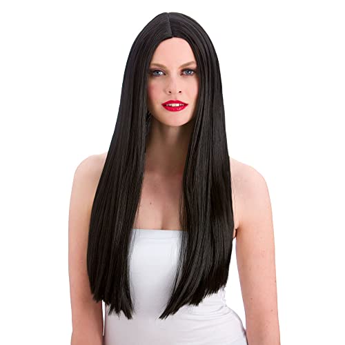 Wicked - Parrucca Liscia, 60,96 Cm, Colore: Nero