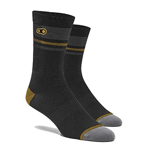 Crank Brothers Icon Mtb Socks Black/Gold/Grey S/M, Multicolore, 38-42 Unisex-Adulto
