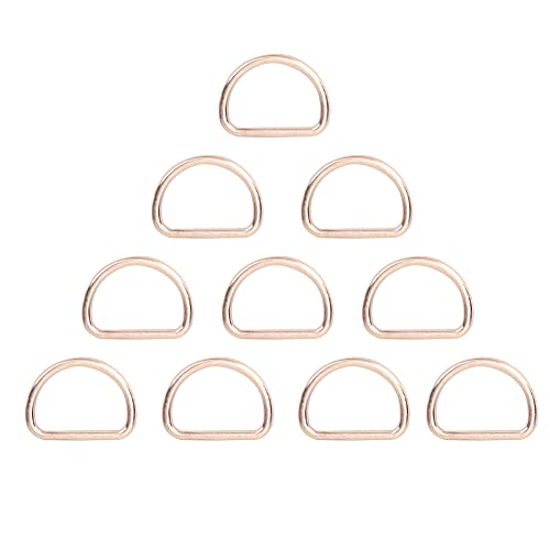 Cikonielf Anello A D 10Pcs Metal D Ring 15Mm D Ring Fasteners Fibbie Multiuso Per Cinghie, Cinture, Macramè, Guinzagli Per Collari(3 * 2 * 1Cm-Oro)