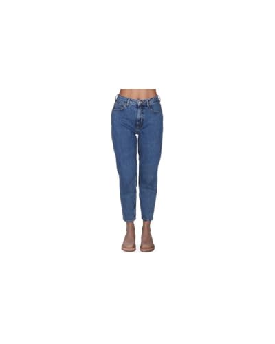 Guess Jeans 5 Tasche Da Donna Marchio Guess, Modello Mom Jean W2Ya21D4Nh5, Realizzato In Cotone. Blu