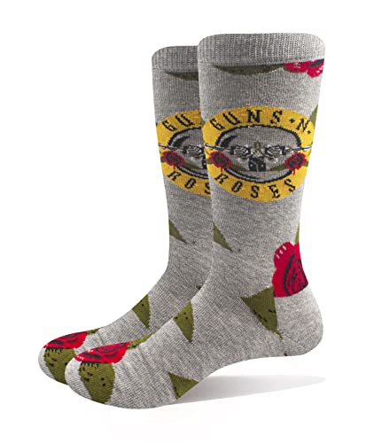 Guns N' Roses Calzini Bullet Roses Nuovo Ufficiale Uomo Grigio Ankle (Uk Size 7 Size Uk Size 7-11