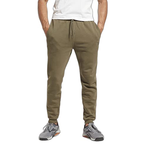 Reebok Identity Fleece, Pantaloni Della Tuta Uomo, Verde Militare/Verde Militare, S