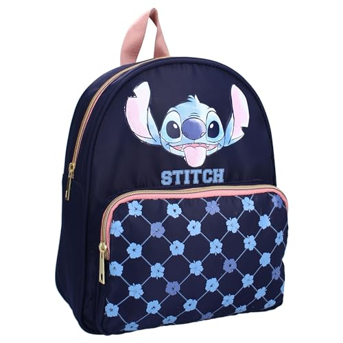 Zaino Stitch Independent Da Disney Lilo E Stitch - Zainetto Per Ragazzi | Scuola | Tempo Libero - Colore Blu Scuro - Dimensioni 30X25X10Cm