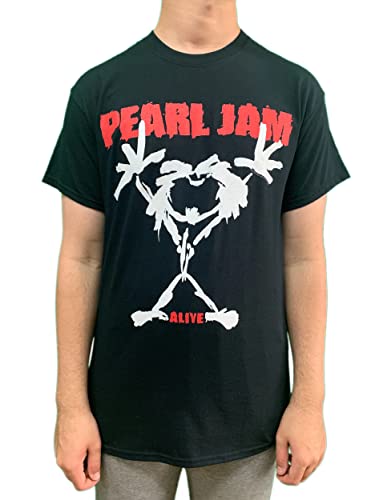Pearl Jam Stickman Uomo T-Shirt Nero Xl 100% Cotone Regular