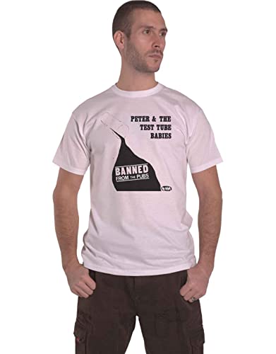Peter & The Test Tube Babies T Shirt Banned From The Pubs Ufficiale Uomo Bianca Size Xxl