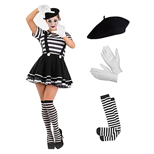Fun Shack Costume Mimo Donna, Vestito Da Mimo Donna, Mimo Vestito, Costume Circo Donna, Costume Carnevale Circo, Costumi Carnevale Adulti Donna, Vesti
