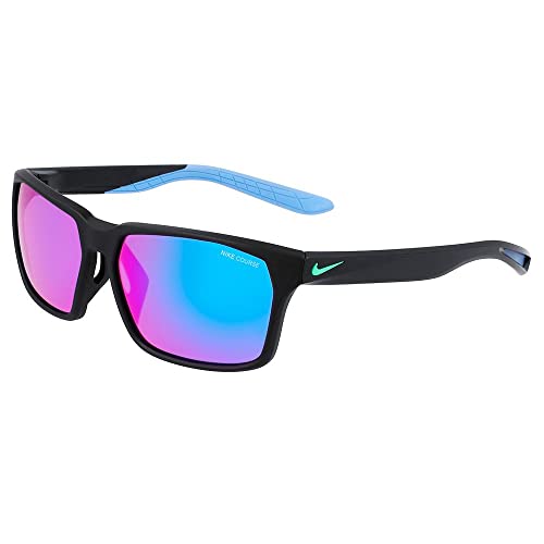 Nike Maverick Rge Sunglasses, 010 Matte Black/Turq Mirror, 59 Unisex