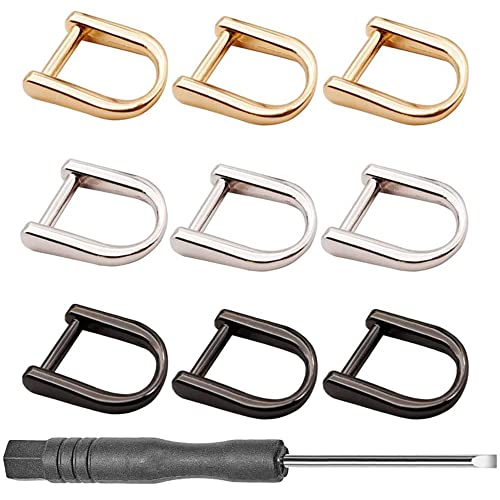 9 Pezzi Anello A D, Anelli A D In Lega Di Zinco, D-Ring Cinghie Con Fibbia A Vite, Fibbie A D, Anelli Per Borse Fibbia Metallo, Con Vite E Cacciavite,