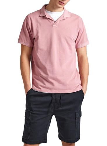 Pepe Jeans New Oliver Gd, Polo A Maniche Corte Uomo, Rosa (Ash Rose Pink), S