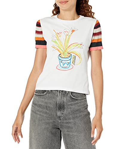 Desigual Ts_Jarron 1000 T-Shirt, Bianco, Xxl Donna