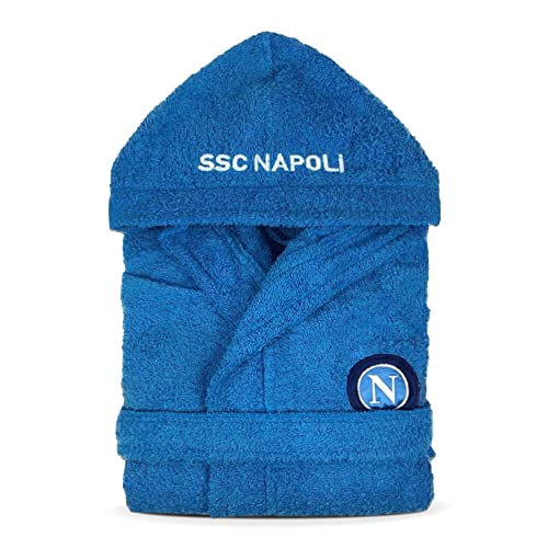 Ssc Napoli Accappatoio Spugna Bambino Ufficiale Idea Regalo Calcio 100% Cotone