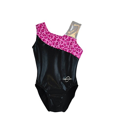 Obersee O3Gl043Cm, Body Per Ginnastica Bambina, Leopardo Rosa, Cm Child (6-8 Years)