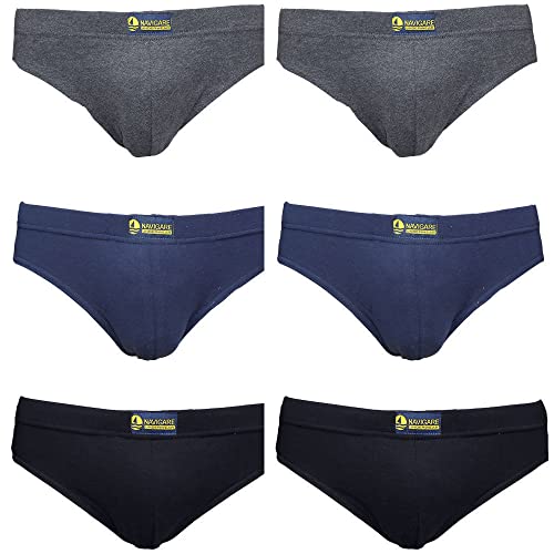 Navigare 574 Slip, Multicolore (Grigio/ Nero/ Navi), Xx-Large (Taglia Produttore:7), Pacco Da 6, Uomo
