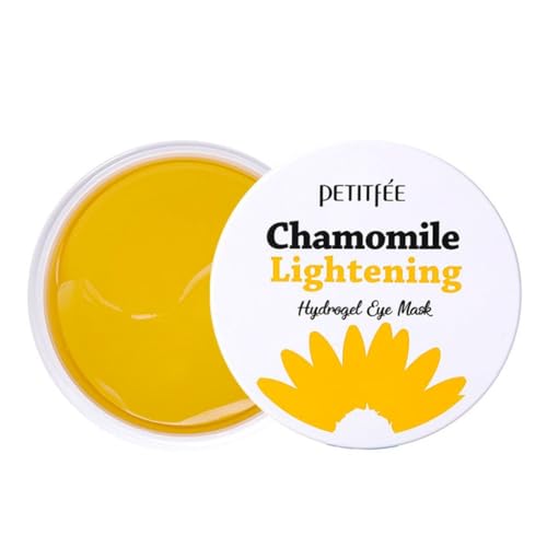 Petitfee Chamomile Lightening Hydrogel Eye Mask 60 U Occhiali, Oro Lucido, 8 Cm Donna
