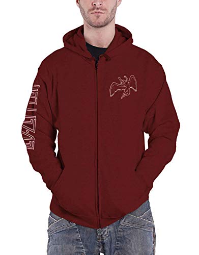 Led Zeppelin Symbols Uomo Felpa Jogging Marrone/Rosso M 80% Cotone, 20% Poliestere Regular