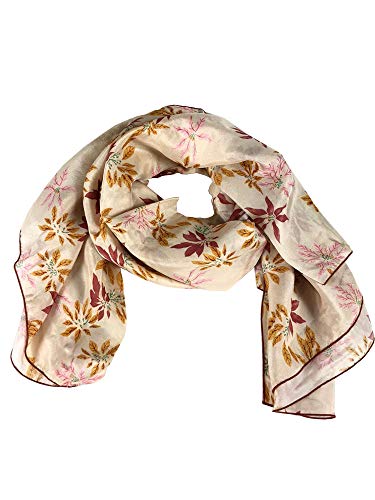 Manila Grace Foulard Quadrato Fiori Sfondo Beige G4/148