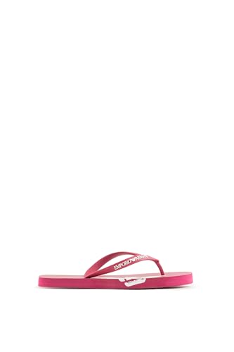 Emporio Armani Bold Eagle Logo Flip Flops, Flip-Flop Unisex - Adulto, Multicolore (Cherry+White), 40