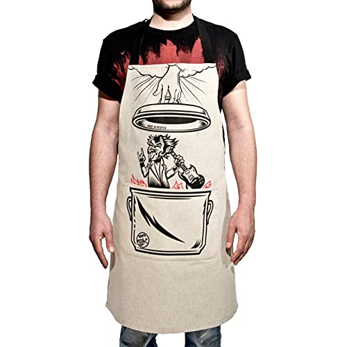 Grembiule Cucina Devil Steel In Cotone Stampato A Mano We Love Rock