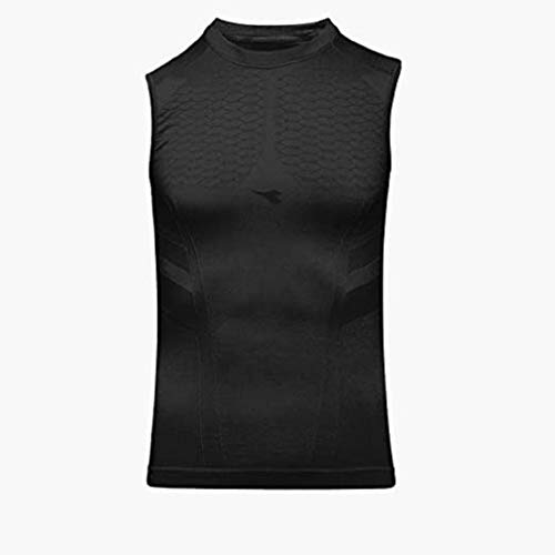 Diadora Canotta Smanicata Intima Termica Da Uomo Sl T-Shirt Act (S/M, Black)