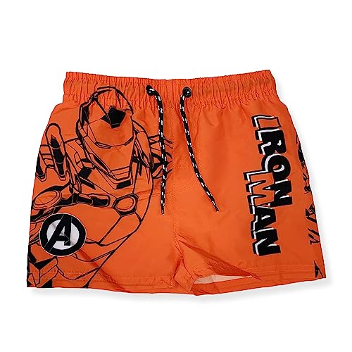 Sun City Costume Bermuda Iron Man, Marvel, Avengers, Pantaloncino Da Mare Bambino, Arancio