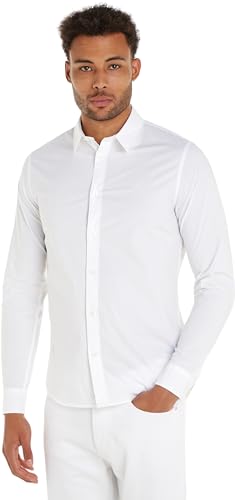 Calvin Klein Jeans Slim Stretch Shirt J30J324614 Camicie Casual, Bianco (Bright White), Xxl Uomo