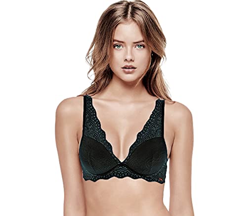 Infiore Bralette Leggermente Imbottita Scollo Profondo Pizzo Ainfiojoy3004 Colori Nero Taglia 2