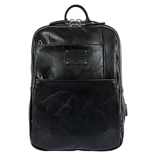 Avirex Zaino In Eco Pelle, Impermeabile, Con Porta Pc 15.6", In Stile Vintage, Collezione Buffalo Bfl17 (Ink)