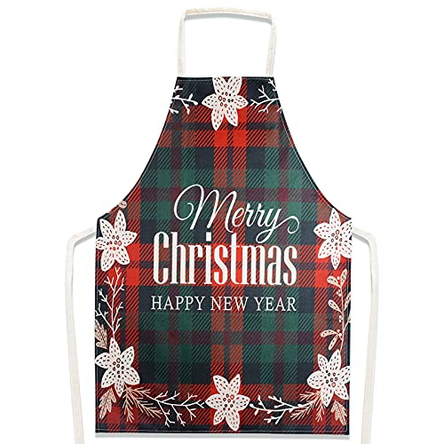 Betessin Grembiule Natalizio Cucina Lino Rosso Verde Merry Christmas Ghirlanda Grembiule Da Barbecue Per Festa Natale Idea Regalo Per Donna Uomo Cuoco