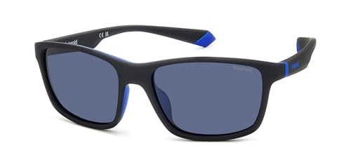 Polaroid Pld 2153/S Occhiali Da Sole, Matte Black Blue, 58 Uomo