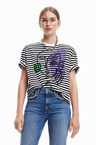 Desigual Ts_Ros 2000 T-Shirt, Nero, Xxl Donna
